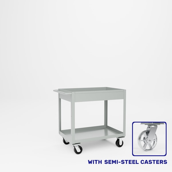 Pucel Tray Top Box Truck, 24 in W x 36 in D x 37 in H, 6 in Deep Box, Semi-Steel Casters, Red TT-2436-6S - main