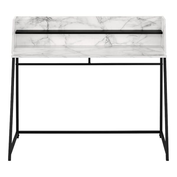 Homeroots 47" White and Black Wood and Metal Sled Computer Desk 489856 - main