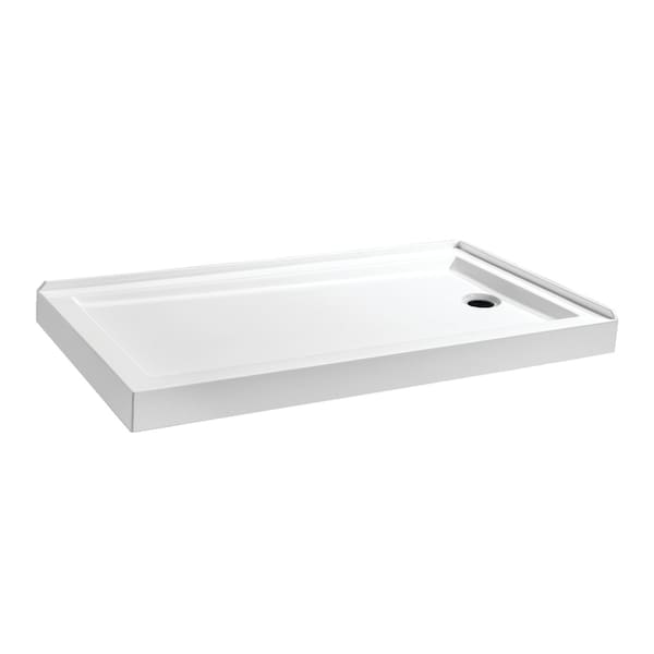 Kingston Brass 60" x 32" Acrylic Double Threshold Shower Base with Right Drain, Glossy White VTSB60324R - main