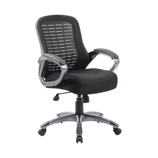 Boss Chair, Black Back, 25 in W 29" L 41" H, Loop, Mesh Seat B6756-BK - main