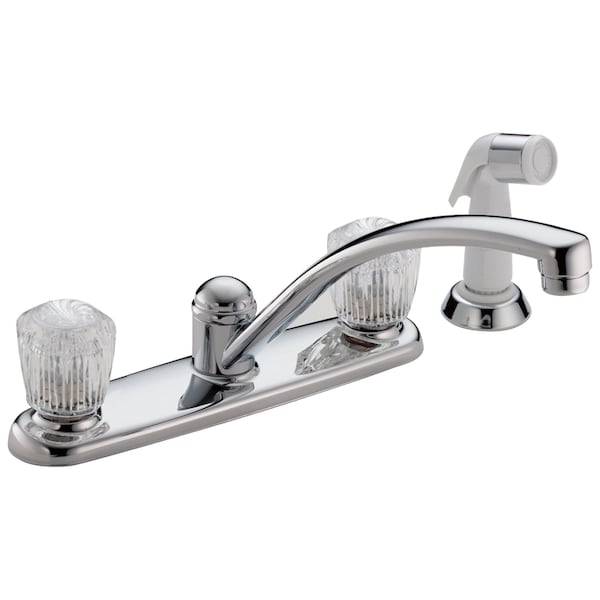 Delta 2100 / 2400 Series Two Handle Kitchen Faucet With Spray In Chrome 2402LF - main