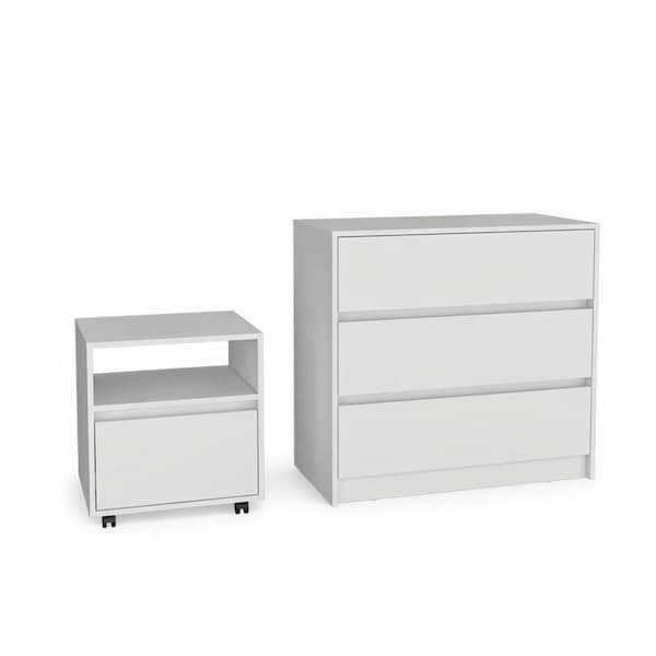 Homeroots Two Piece White Bedroom Set 526354 - main
