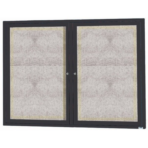 Aarco Outdoor Illuminated Enclosed Bulletin Board w/ Al Frame, Powder Coated Black, 36''Hx48''W ODCC3648RIBK - main