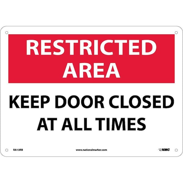 Nmc Restricted Area Keep Door Closed At All Times Sign, RA13RB RA13RB - main