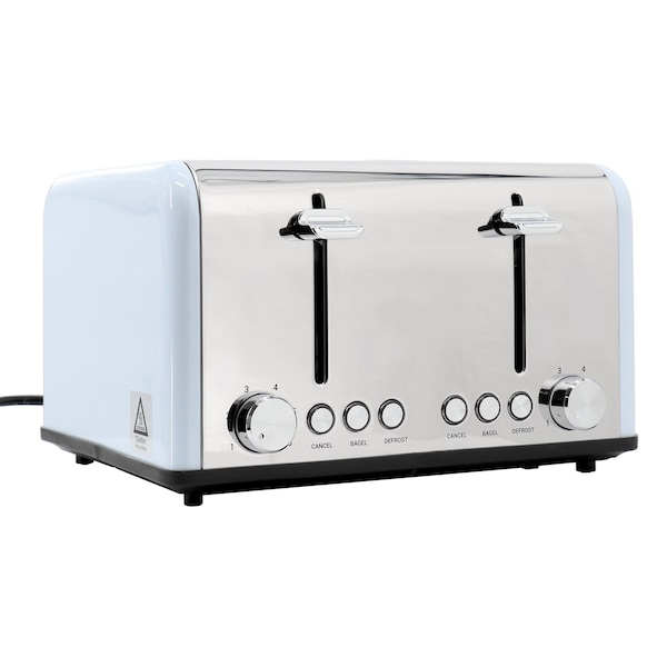 Redmond 4-Slice Extra Wide Slot 1650W Stainless Steel Toaster in Light Blue ST006LBUSNP - main