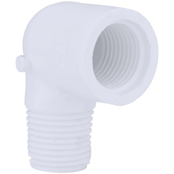 Charlotte Pipe And Foundry 1/2'' Male x Female Schedule 40 90 Deg. Street PVC Elbow, 1/4 Bend PVC 02307 0600HA - main