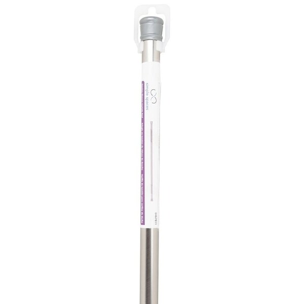 Simple Spaces Shower Curtain Rod, 7-1/2 lb, 36 to 63 in L Adjustable, 1 in Dia Rod, Steel, Brushed Nickel SD-SR36-BN - main