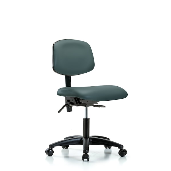 Blue Ridge Ergonomics Desk Chair Desk Chair, Vinyl, Tilt Casters, Blu, No Arms, 18" to 23" Height, Vinyl, Colonial Blue BR-VDHCH-RG-T1-A0-RC-8546 - main