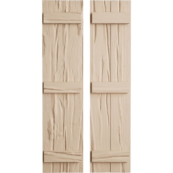Ekena Millwork Rustic Two Board Joined Board-n-Batten Riverwood Faux Wood Shutters, 11W x 68H, PR SHUBJS11X68RWPR - main