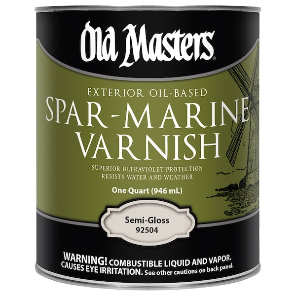 Old Masters Qt Clear Spar-Marine Varnish Oil-Based Exterior Coating, Semi-Gloss 92504 - main