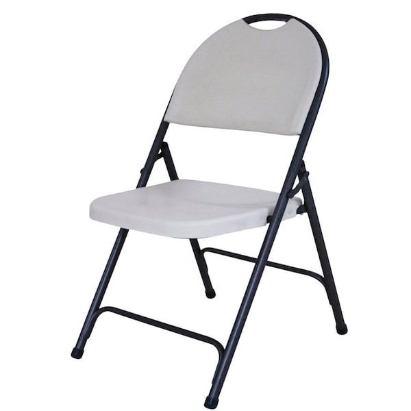 Simple Spaces Folding Chair, 1734 in OAW, 2134 in OAD, Steel Frame, WhiteHammertoe Gray Frame CHR-001P - main