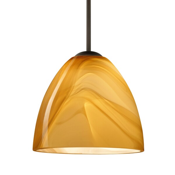 Besa Lighting Vila Cord Pendant, Honey, Bronze Finish, 1x9W LED 1JT-4470HN-LED-BR - main