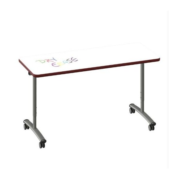 Correll Rectangle Premium Sit To Stand Dry Erase Flip Top Table, 60 in W, 28 in to 38 in H FTS2460DE-80-14-35 - main