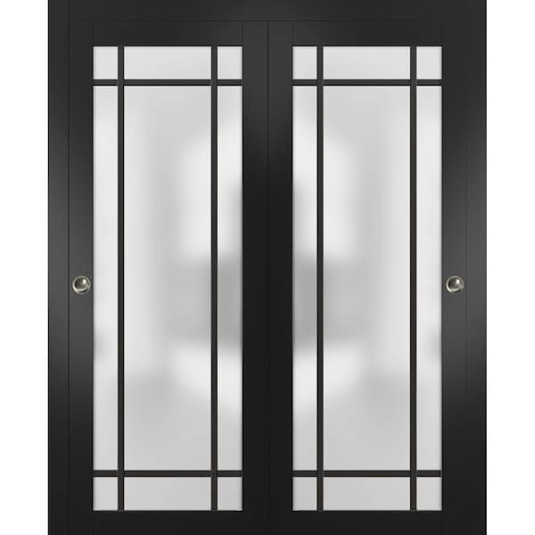 Sartodoors Sliding Closet Bypass Doors with Hardware Planum 2112 Black 36x84 (2* 18x84) Solid Core PLANUM2112DBD-BLK-36 x 84 (2* 18x84) - main
