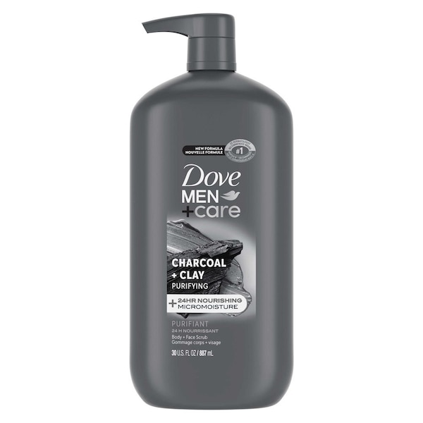 Dove Men+Care Purifying Charcoal Pus Clay Body and Face Wash, 30 Ounce, 4PK 64766755 - main