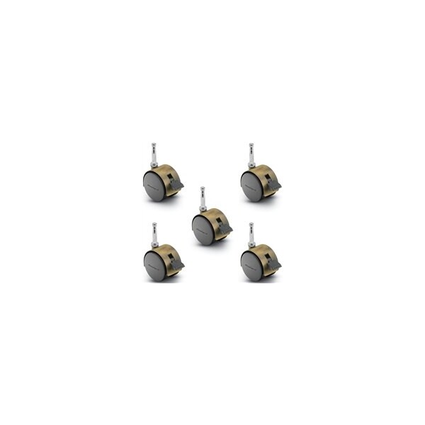 Shepherd Hardware Pacer Hooded Caster Locking Antique Plate 50mm Dia, 5/16''x1-1/2'' Grip Neck Stem, 75 lbs Cap, 5PK PPA50302WA-B-5 - main