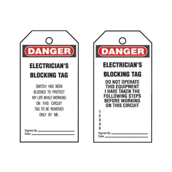 Panduit Tag, "Danger Do Not Operate", 5 Tags PVT-30 - main