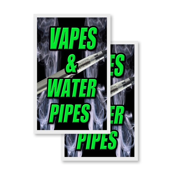Signmission Vapes & Water Pipes, Vinyl Decals Only 24 Inch x 36 Inch, Vinyl Decal, 2PK DSB-2436-2PACK-Vapes & Water Pipes - main