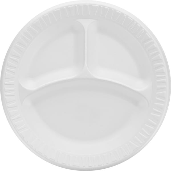 Dart Mediumweight Foam Plates, 9" dia, White, PK125 PK 9CPWQR - main