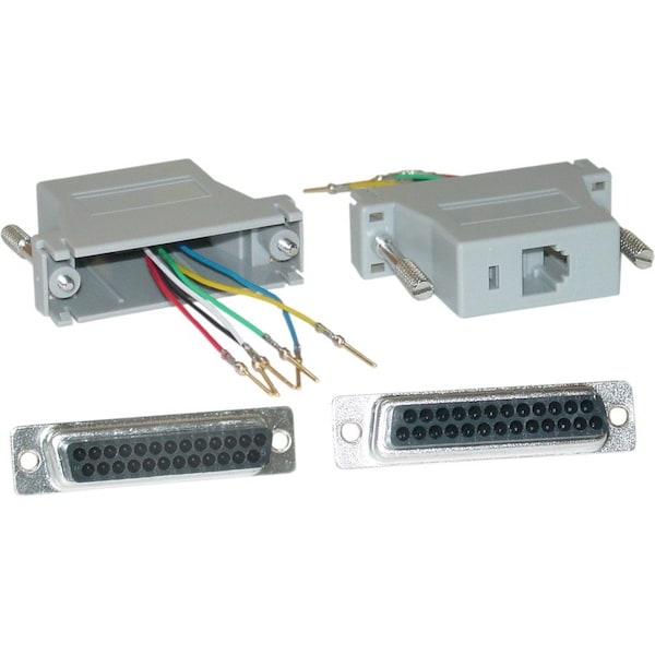 Cable Wholesale Modular Adapter, Gray, DB25 Female to RJ12 31D3-36400 - main