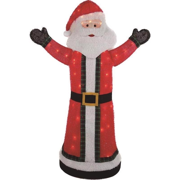Celebrations Tinsel Santa 4.75 ft. Yard Decor DH940932-1 - main