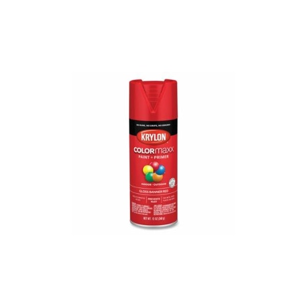 Krylon Industrial COLORmaxx, Paint + Primer Spray Paint, 12 oz, Banner Red, Gloss, 6PK 425-K05503007 - main