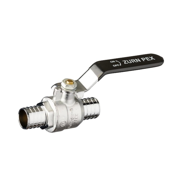 Zurn Low Lead - 1in x 1in Barb - 1/4 Turn Ball Valve - Plated QQBV55GX - main