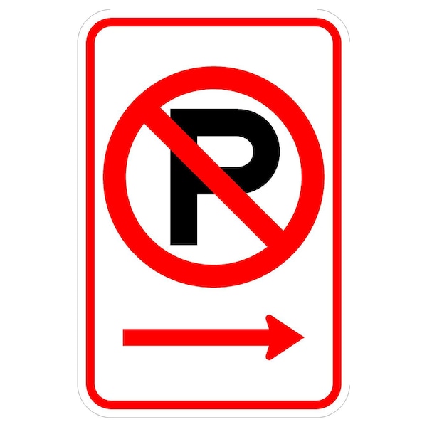 Sign Solutions Usa Parking Sign, 12 in W, Aluminum Sign, White DCS06DWT1218CUS00151 - main