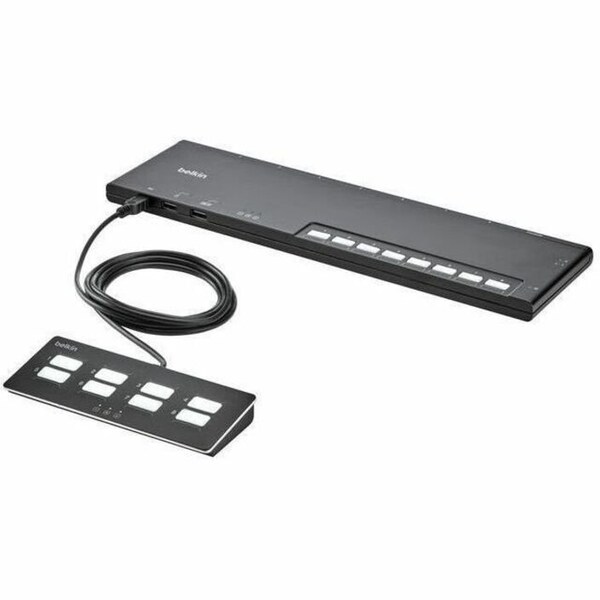 Belkin 8-Port Dual Head Base Modular Secure KVM Switch PP4.0 W/Remote F1DN208MOD-BA-4 - main