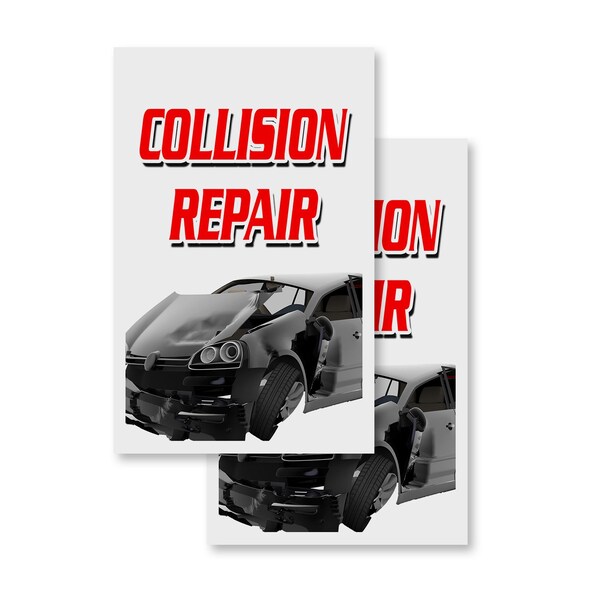Signmission Collision Repair, Vinyl Decals Only 24 Inch x 36 Inch, Vinyl Decal, 2PK DSB-2436-2PACK-Collision Repair - main