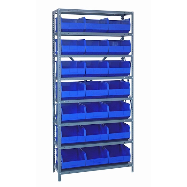 Quantum Storage Systems STEEL SHELVING UNIT W/ 21 BINS BLUE 2475-485BL - main