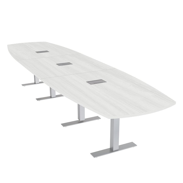 Skutchi Designs Arc Boat Conference Table With Power, 48 in W, 192 in L HAR-ABOT-48X192-T-WA7976-ESIL - main