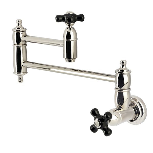 Kingston Brass Wall Mount Pot Filler Faucet, Polished Nickel KS3106PKX - main
