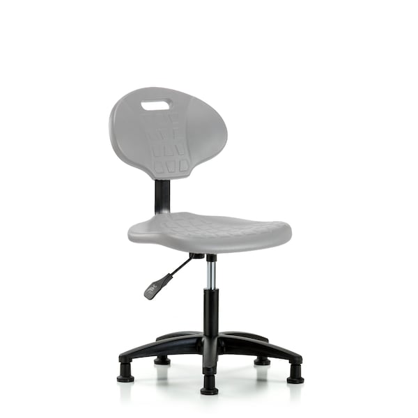Blue Ridge Ergonomics Erie Polyurethane Chair - Desk Height with Stationary Glides in Gray Polyurethane TPDHCH-RG-A0-RG-GRY - main