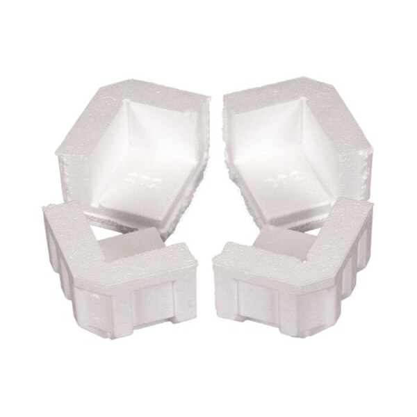 Box Packaging Foam Corners 4-7/8L x 4W x 3-1/4H White 320/Pack PF202 - main