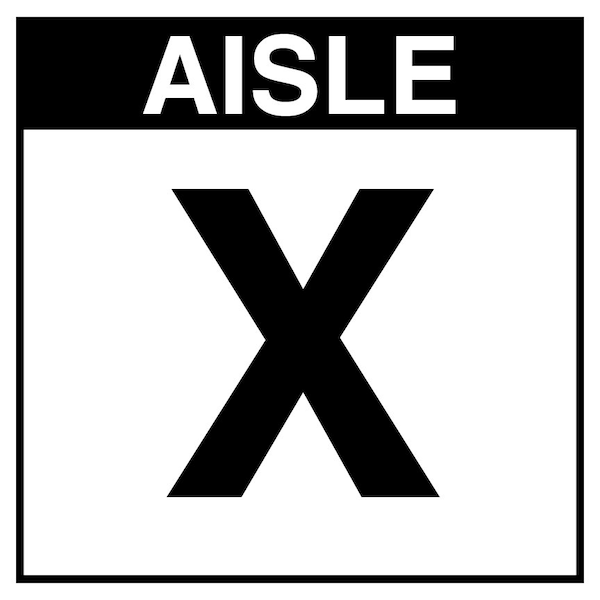 5S Supplies Warehouse Aisle X Sign - 16in x 16in - SINGLE - NONE - PVC AISLE-X-16X16-SINGLE-NONE - main