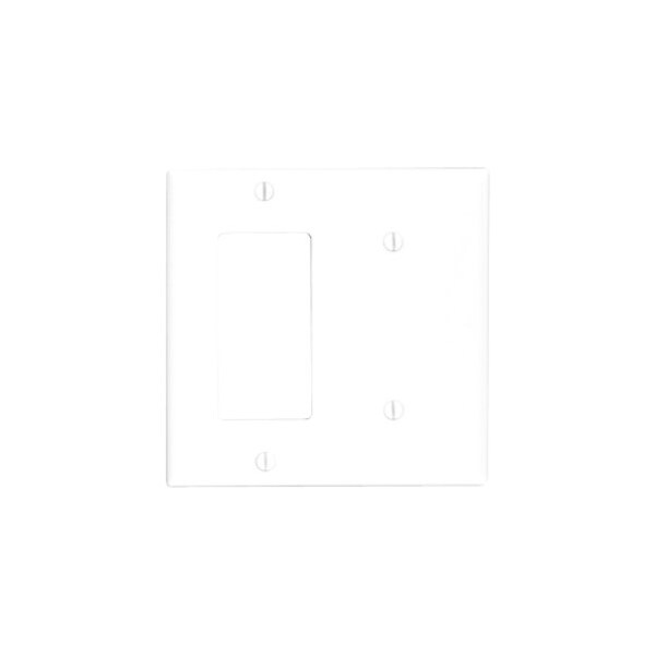 Leviton Combination Wallplate, Standard Size, Gang 2, White 80708-W - main