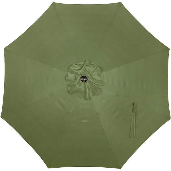 Outdoor Expressions 9 Ft. Aluminum Tilt/Crank Heather Green Patio Umbrella 863631 - main