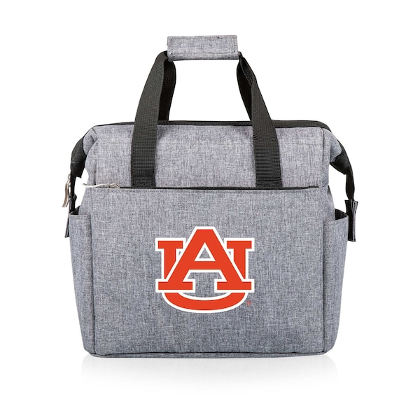 Picnic Time Family Of Brands NCAA Auburn Tigers On The Go Lunch Bag Cooler - Soft Cooler Lunch Box, Heathered Gray 510-00-105-044-0 - main