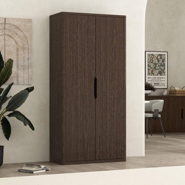 Manhattan Comfort Rivington 38in Bookcase Cabinet in Walnut BC004-BR - main