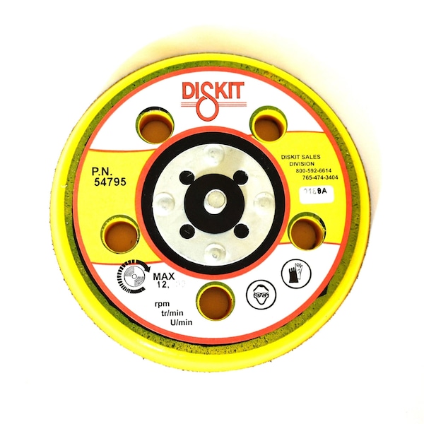 Diskit Gripit Abrasive Sanding Pad 54795: Soft, 5", Hook, 5 Hole, Standard Profile MADE IN USA 54795 - main
