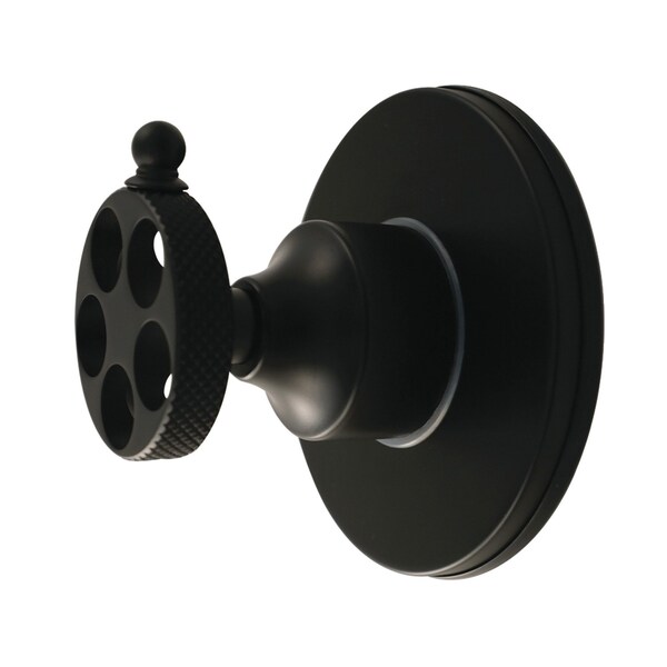 Kingston Brass Single-Handle Six-Way Diverter Valve with Knurled Handle and Round Trim Kit, Matte Black KS4030RKX - main