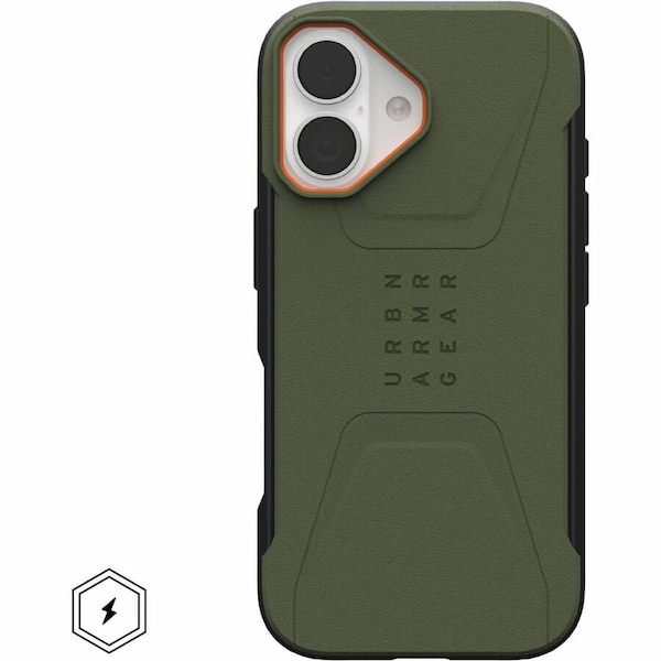 Urban Armor Gear Civilian Magsafe Case For Apple Iphone 17 - Olive And Orange 114547117297 - main