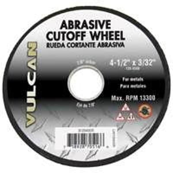 Vulcan Type 1 Cut-Off Wheel, 4-1/2 in Dia, 3/32 in Thick, 7/8 in Arbor, Premium, Aluminum Oxide Abrasive 912940OR - main