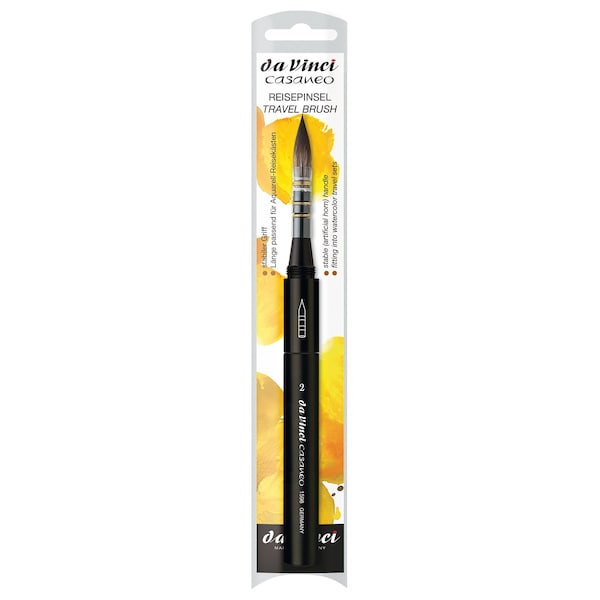 Da Vinci CASANEO Travel Pocket Quill, Extra Soft Synthetic, Watercolor & Wash, Round, Series 1598TP, Size 2 VA-1598TP_2 - main