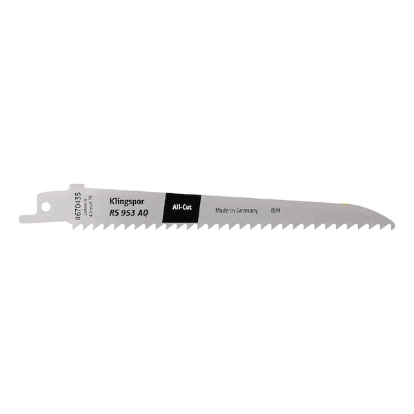 Klingspor Reciprocating Saw Blade, All-Cut, 6 in, 6 TPI, Bi-Metal, Straight Back 670435 - main