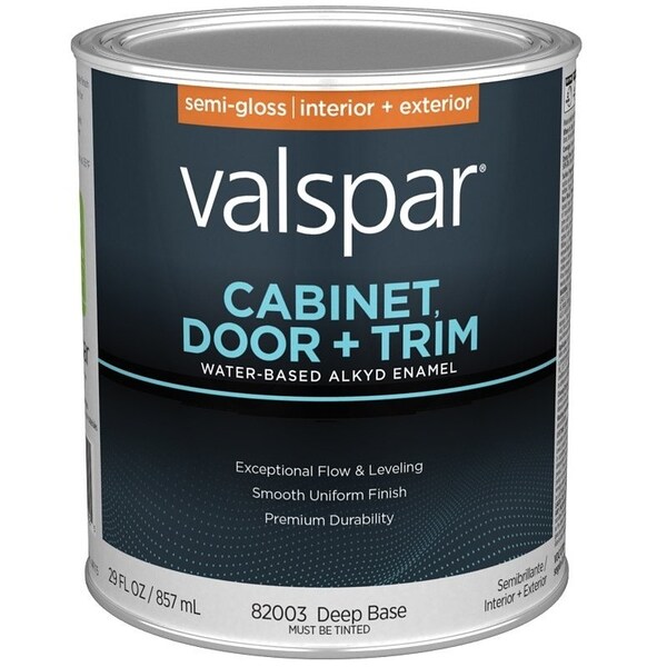 Valspar 8200 Cabinet, Door and Trim Paint Enamel, Water Base, Semi-Gloss Sheen, Deep Base, 1 qt 028.0082003.005 - main