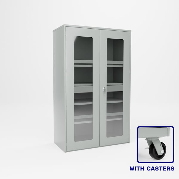Pucel Heavy Duty Plexiglass Door Cabinet, 48 in W x 84 in H x 24 in D, Gray HDSC-4878-24-4C-PLEX - main