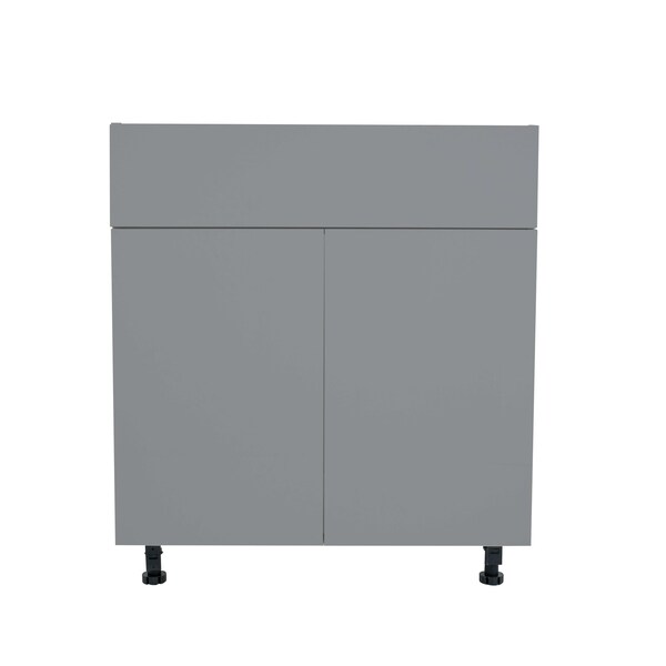 Cambridge Radiance 30in W x 24in D x 34.50in H Ready to Assemble Slab Sink Base Kitchen Cabinet in Matte Grey SA-SB30-MG-KIT - main