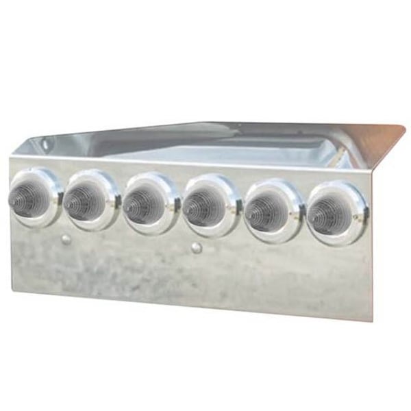 Ilc Replacement For Peterbilt 379 Year 2004 Solid Mount Fender Shield W/6 Amber Beehive Leds W/Dual Sq WZ-EKFS-U - main